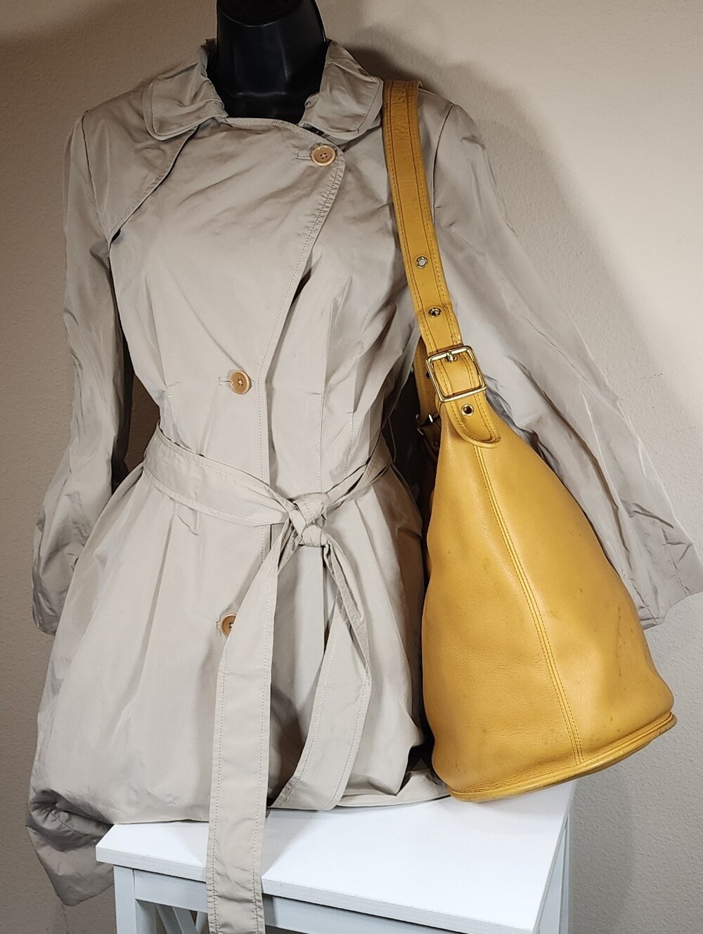 Yellow Vintage Coach Duffle Sac #9085